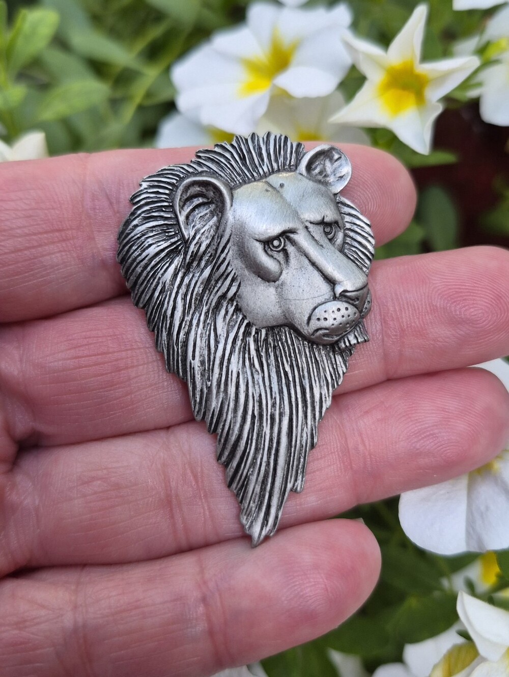 Vintage JJ Lion Brooch Leo Jonette Jewelry Pin 1980s 80s